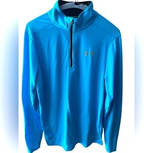 Under Armour Sky Blue Performance Heat Gear Quarter-Zip T-Shirt.  Size = Medium
